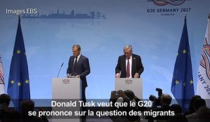 Migrants: Tusk dénonce l'hypocrisie de certains membres du G20