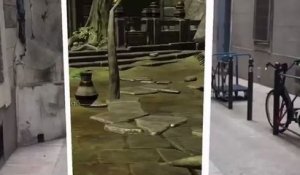 Une porte interdimensionnelle dans la rue en réalité augmentée (ARKit)