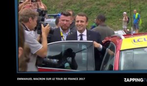 Emmanuel Macron tout sourire sur le Tour de France 2017 (Vidéo)