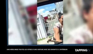 Une femme brise les vitres de la voiture de son mari avec ses enfants à l’intérieur ! (Vidéo)