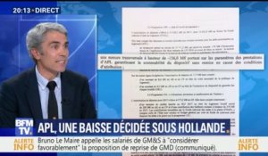 Document BFMTV - APL, une baisse décidée sous François Hollande