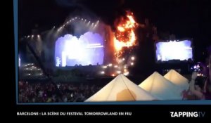 Barcelone : La scène du festival Tomorrowland en feu, les images chocs ! (Vidéo)