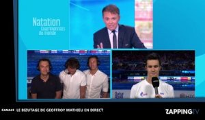Le bizutage plutôt gênant d’un nageur français à la télévision, la vidéo malaise