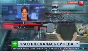 Un journaliste de télévision russe se prend un coup de poing en pleine figure alors qu'il est en direct