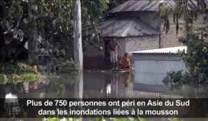 Plus de 750 morts dans les inondations en Asie du Sud