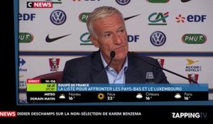 Karim Benzema non-sélectionné avec les Bleus, Didier Deschamps agacé par les journalistes (Vidéo)