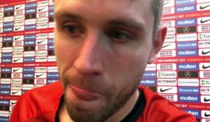 Réaction de Quentin Serron (Belgian Lions) après le match Belgique-Russie