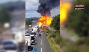Un camion rempli de bonbonnes de gaz explose en plein milieu de la circulation (Vidéo)