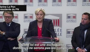 Loi antiterroriste: le FN votera contre (Marine Le Pen)
