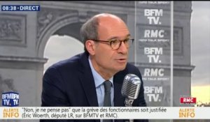 Pour Éric Woerth, "on doit continuer à baisser les effectifs" de fonctionnaires