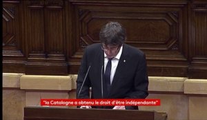 Puigdemont propose "la suspension de la déclaration d’indépendance" pour "commencer un dialogue" et "arriver à une solution conjointe"