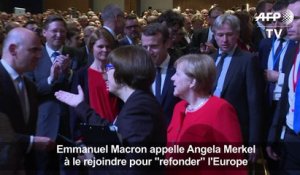 Macron appelle Merkel à le rejoindre pour "refonder" l'Europe