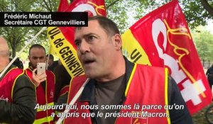 Manifestation lors de la visite de Macron dans une crèche
