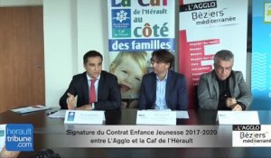 L'Agglo signe avec la Caf de l'Hérault le contrat enfance jeunesse 2017-2020