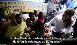 La reine Rania de Jordanie visite un camp de réfugiés Rohingyas