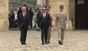 Le président égyptien Abdel Fattah al-Sissi reçu à l'hôtel des Invalides