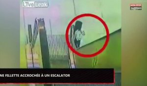 Une fillette accrochée à un escalator frôle le drame (vidéo)