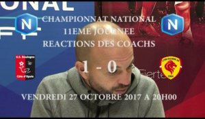 J11 Réactions des coachs USBCO - Lyon Duchère