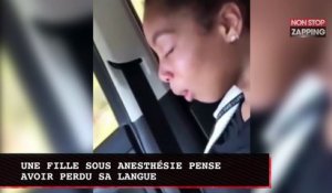 Une fille sous anesthésie pense avoir perdu sa langue, la vidéo hilarante