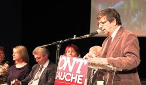 Le député Michel Vaxès lors du meeting du Front de Gauche hier soir à Martigues.