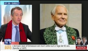 Mort de Jean d'Ormesson: "Il était peut-être le plus politique des académiciens", rend hommage Christophe Barbier