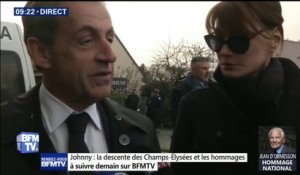 "Ça laisse un grand vide". L'émotion de Nicolas Sarkozy après s'être recueilli sur la dépouille de Johnny Hallyday