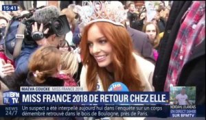 Miss France de retour chez elle: "Je suis très contente de cet accueil chaleureux"