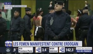 Les Femen ont manifesté à Paris contre le président Erdogan