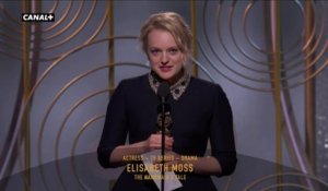 Golden Globes 2018 - "Nous sommes en train d'écrire l'histoire" Elizabeth Moss, Meilleure actrice dans une série dramatique - CANAL+