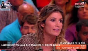 CQDLT : Julien Courbet manque de s’étouffer après avoir avalé la fève (Vidéo)