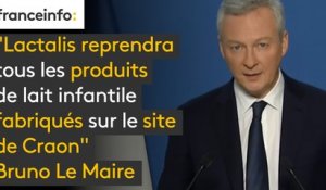 "Lactalis reprendra tous les produits de lait infantile fabriqués sur le site de Craon", Bruno Le Maire, ministre de l'Economie après sa rencontre avec le PDG de Lactalis