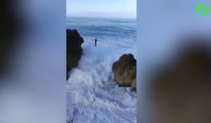 En équilibre sur un fil au dessus des vagues déchaînées... Flippant