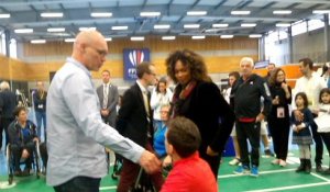 Laura Flessel en visite aux championnats de France de parabadminton