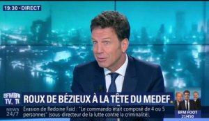 "Je serai le porte-parole de tous les patrons", déclare le nouveau président du Medef Geoffroy Roux de Bézieux