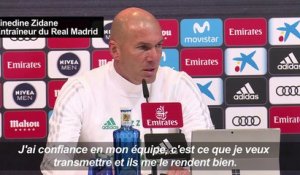 Zidane a "confiance" en son équipe avant le match contre le PSG