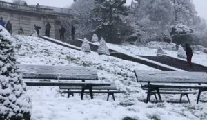 Man Skis Down Montmartre as Snow Blankets Paris