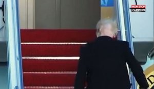 Donald Trump : Une violente rafale de vent laisse entrevoir son crâne dégarni (Vidéo)