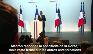 Macron: oui à la spécificité de la Corse, fermeté sur le reste