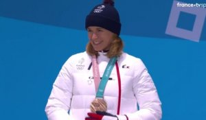 JO 2018 : Biathlon - Le podium d'Anaïs Bescond en poursuite femmes