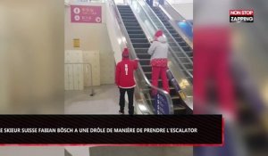 JO 2018 : Le skieur suisse Fabian Bösch a une drôle de manière de prendre l’escalator (Vidéo)