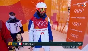 JO 2018 : Ski acrobatique - Half-Pipe hommes : Krief chute et patiente