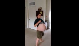 Cette future maman fait du hula hoop avec son gros ventre