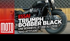 Triumph Bobber black Bonneville 1200 - Essai Moto Magazine 2018