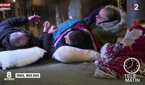 Vague de froid : des élus dorment dehors pour sensibiliser au sort des SDF (Vidéo)