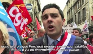 Bordeaux: mobilisation contre le retrait du constructeur Ford