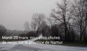 20 mars 2018: nouvelles chutes de neige sur la province de Namur