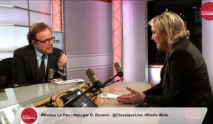 "Je ne veux pas que l'on mette nos policiers en situation d'échec. Nous vivons une explosion de la délinquance en France" Marine Le Pen (21/03/2018)