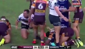 Rugby : Un joueur fait perdre son équipe en se prenant... Un poteau ! (Vidéo)