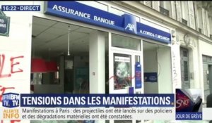 Manifestations: à Paris, une agence AXA détruite par des casseurs