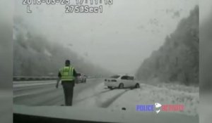 Etats-Unis : Un policier se fait faucher en pleine intervention sur l’autoroute (Vidéo)